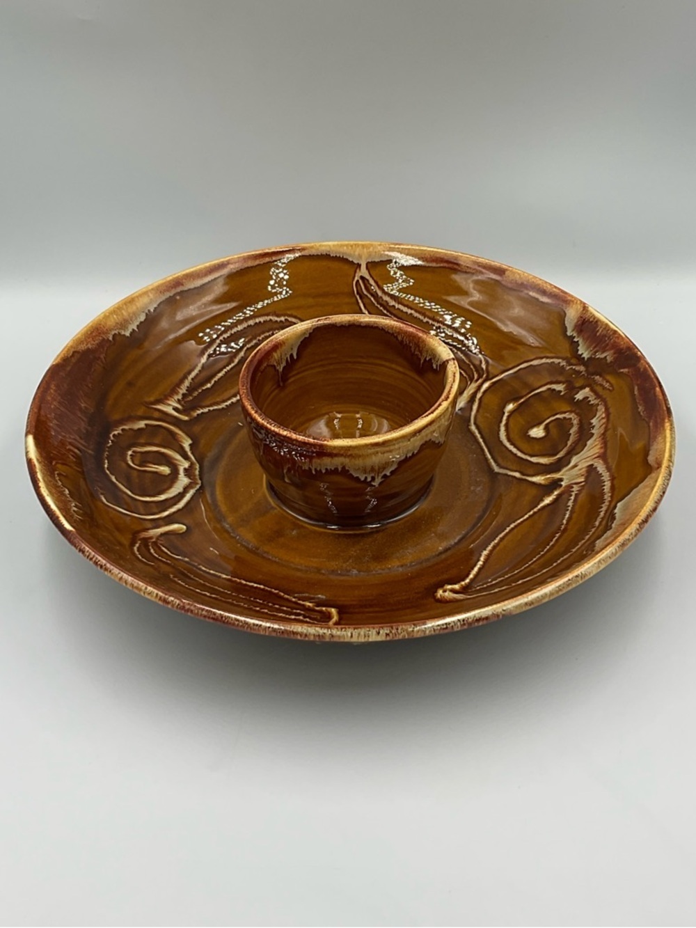 Vintage Dryden Pottery “Ozark Frontier” Original 1pc Chip and Dip Bowl